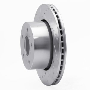 Land Rover Discovery Brake Rotor (1) - Front Left - R1 Concepts - Drilled & Slotted - Silver - `99-`04